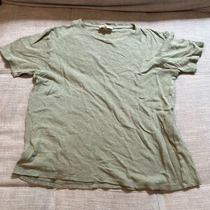 Sezane light olive linen tee